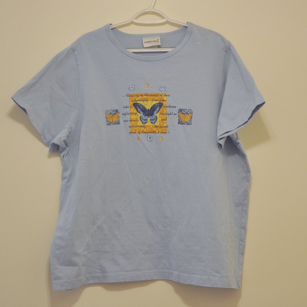 Fashion Bug Butterfly Short Sleeve T-Shirt Size 2 X